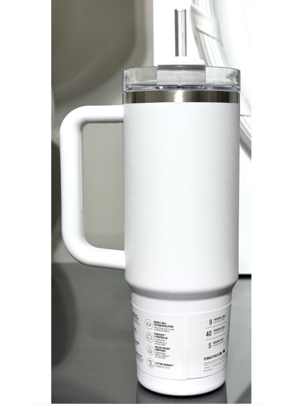 Stanley Quencher H2.0‎ FlowState Tumbler 30oz, CRYSTAL CRUSH WHITE - Picture 2 of 4